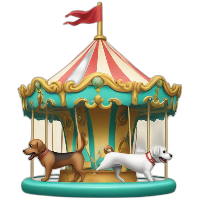 Dog on a merry go round emoji