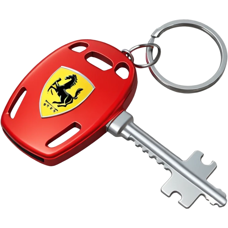 red Ferrari key with a yellow background emoji