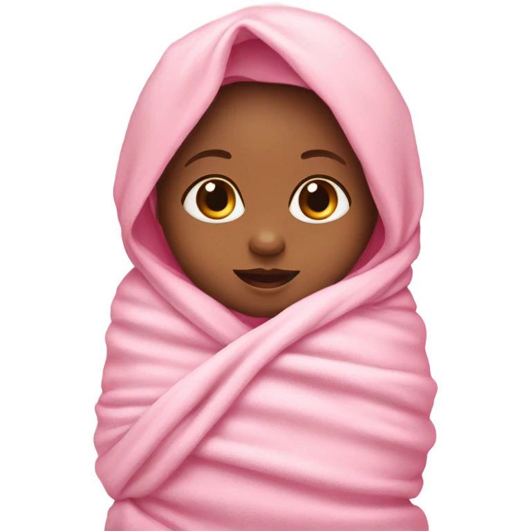 Baby girl wrapped in pink swaddle emoji