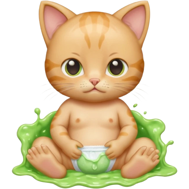 Cat baby slime her diaper  emoji