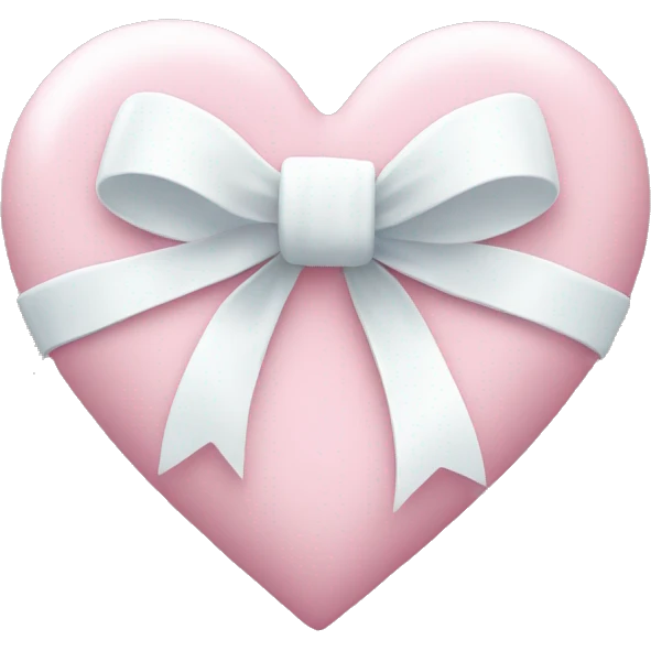 Pastel pink heart with white bow emoji