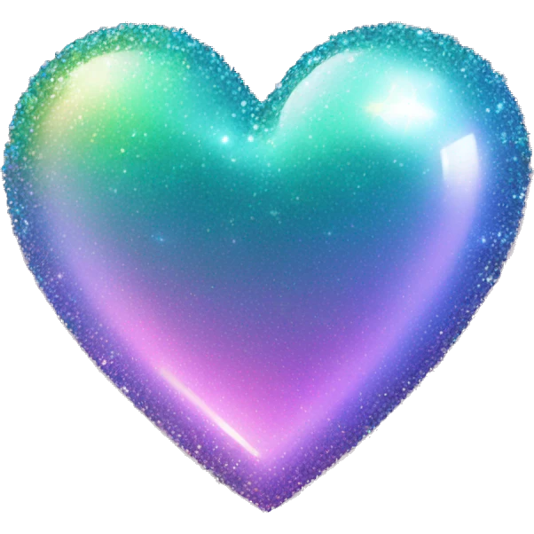 Iridescent heart with sparkle emoji
