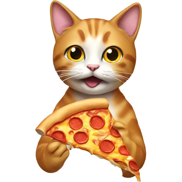 Cat eating pizza emoji