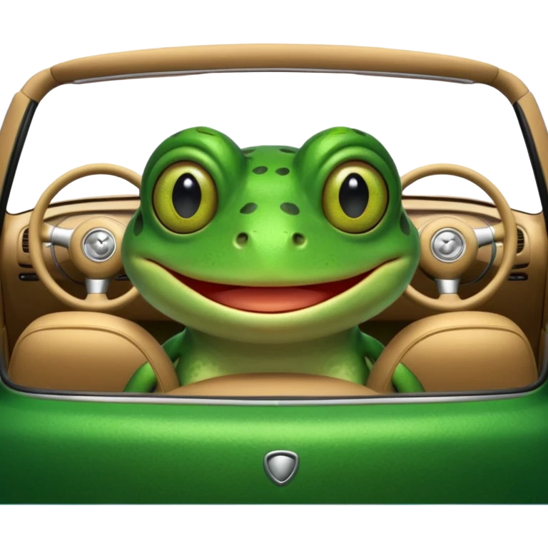 Frog in car emoji