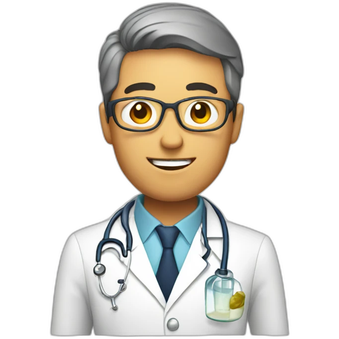 Doctor with alcool emoji