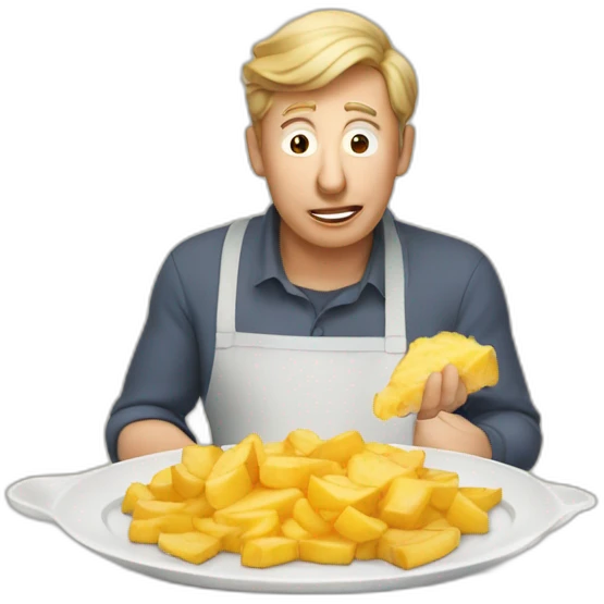 Donald qui mange un gratin de patates emoji