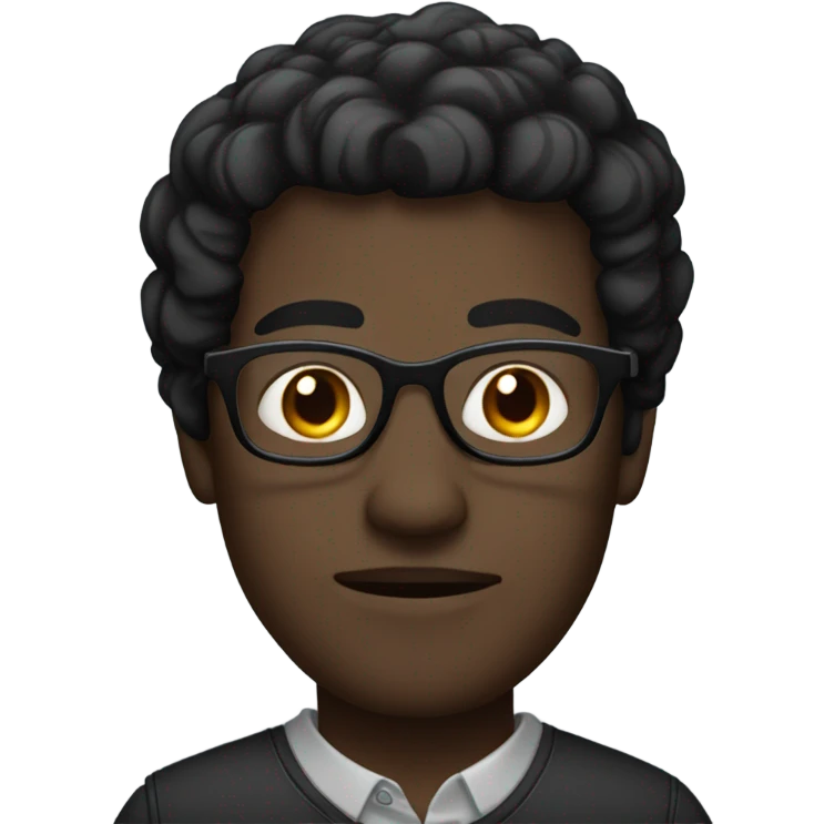 dark Man with glasses black short hair  emoji