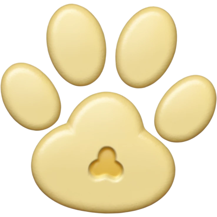 a pale pastel yellow pawprint emoji