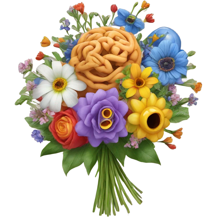 Limbic system into a bouquet  emoji