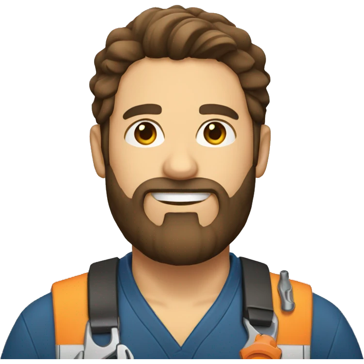 auto mechanic with beard brown hair emoji