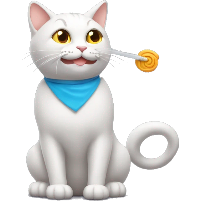 un amigable gato jugando con bolígrafo  emoji