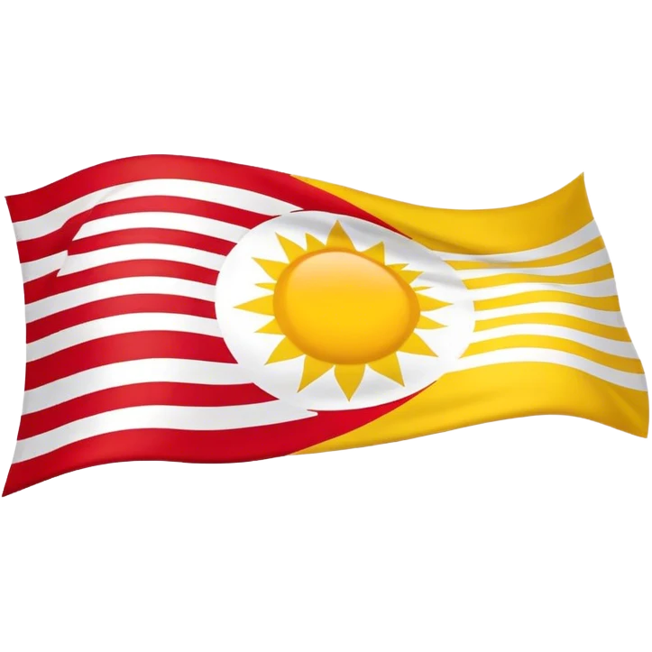Kurdistan flag red on top white in middle and red down There and in middle yellow sun  emoji