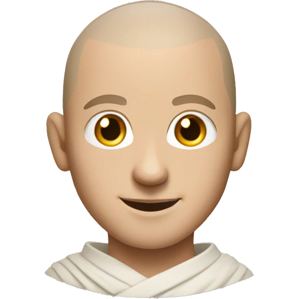 Happy white male human monk with a buzzcut emoji