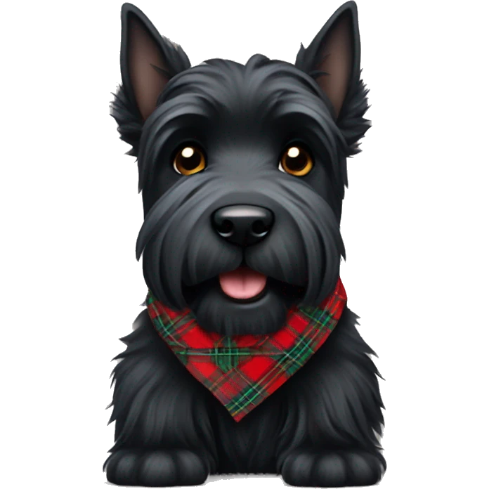 Black scottish terrier wearing tartan  emoji
