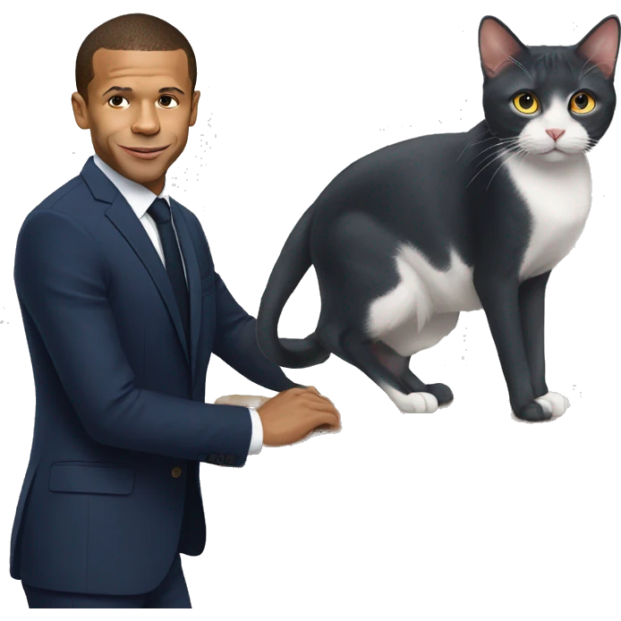 Macron avec mbappe dur un chat  emoji