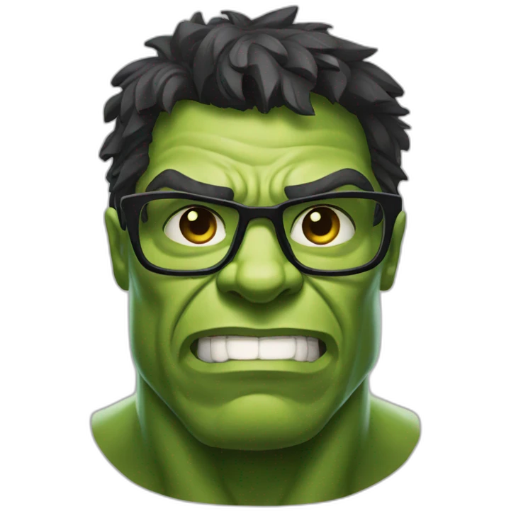 Hulk with glasses emoji