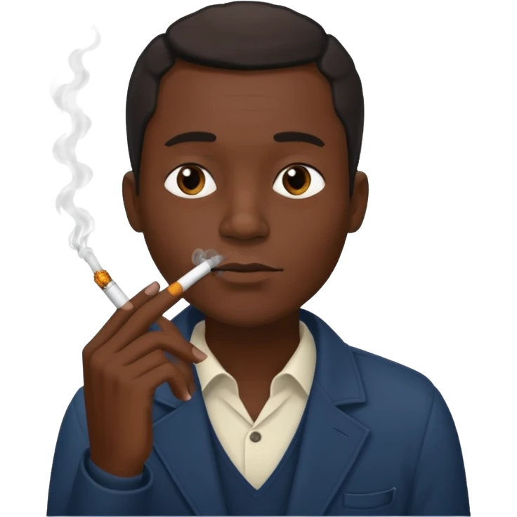 Black guy with a cigarette  emoji