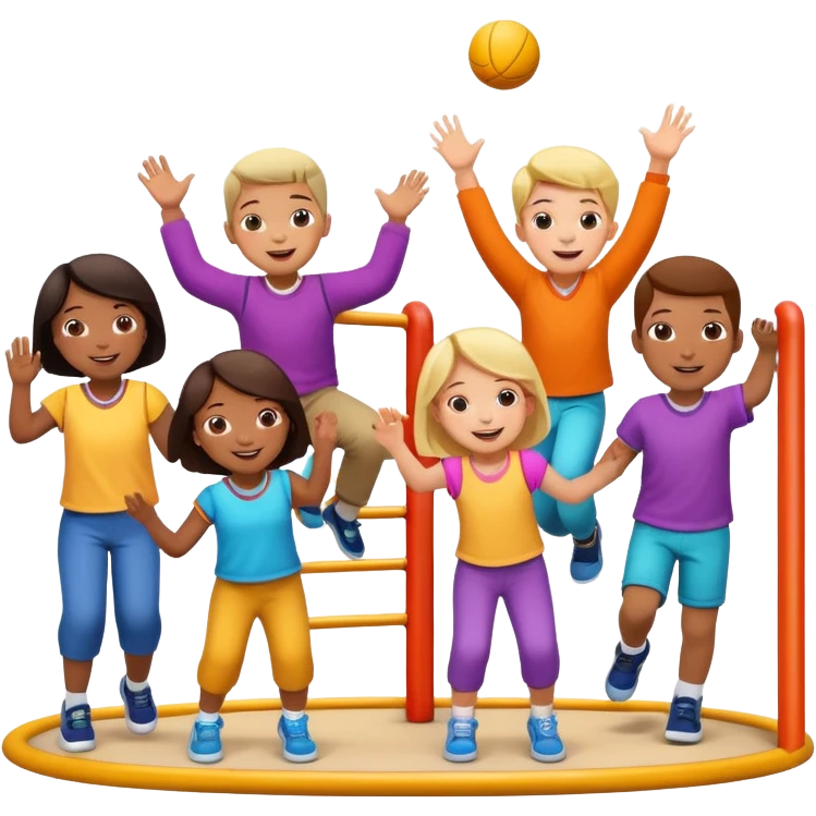 Kinderspielsplatz mit spielenden Kinder emoji