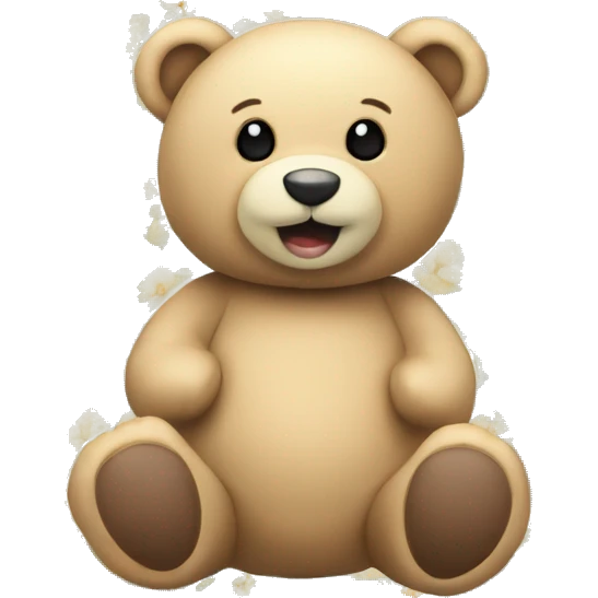 Teddy Bär mir neutralfarbigen Blumenstrauß  emoji