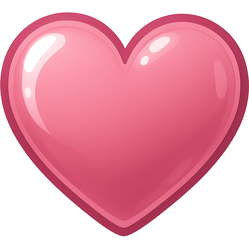 heart with a pink glassy shine, clean digital illustration, no background emoji