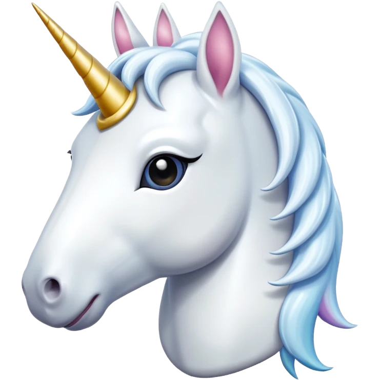 Totally white unicorn emoji