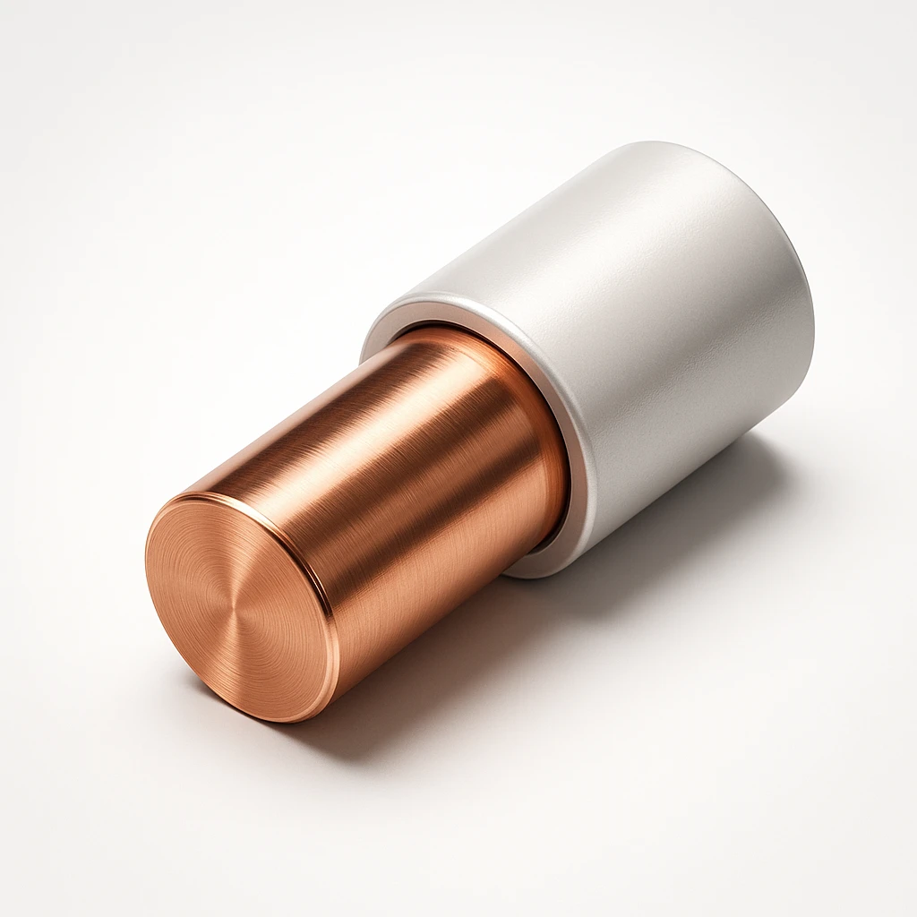 copper cable with white insulation, detailed, icon style emoji