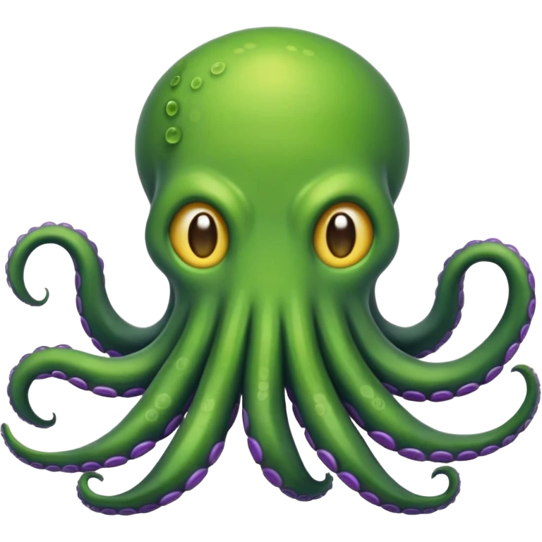 crea un emoji di un kraken cattivo verde con sfumature viola emoji