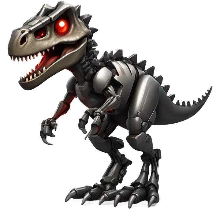 Heavy metal dinosaur emoji