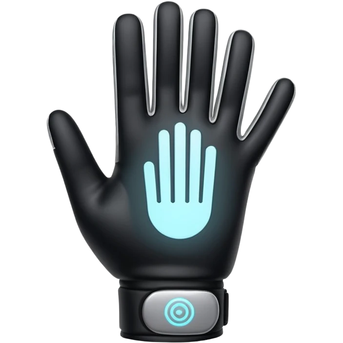 Minimal emoji of a futuristic nano-tech glove with subtle glowing lines, flat sci-fi wearable icon emoji