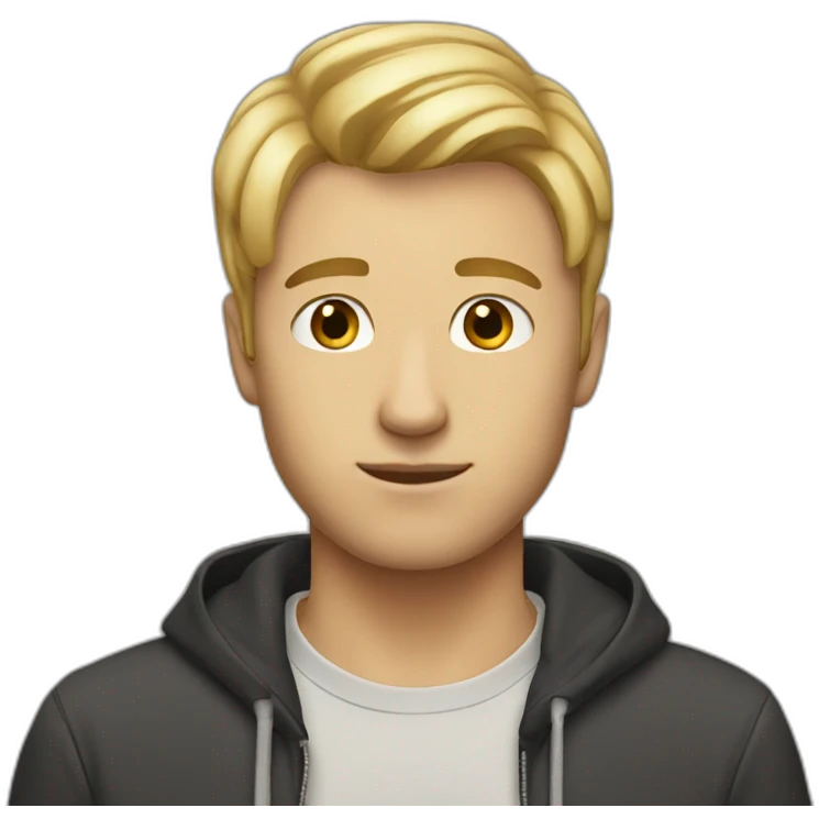 21 year guy with short blonde straight hair emoji