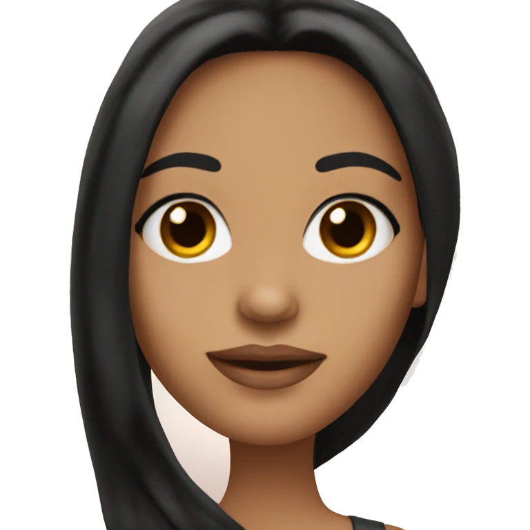 Latino with black long hair and makeup light skin  emoji