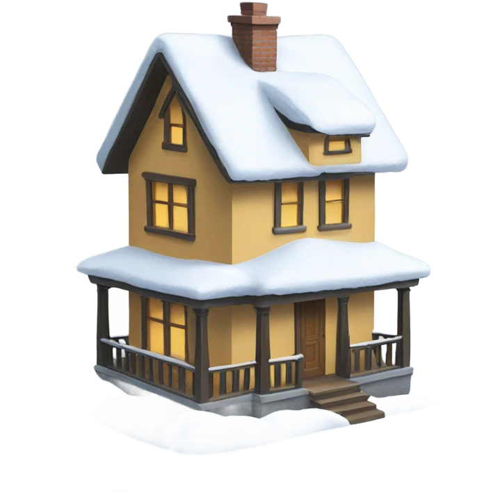 House with snow on roof emoji
