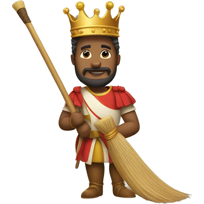 King sweeping with a broom emoji