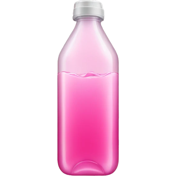 plastic bottle with crystaline pink liquid emoji