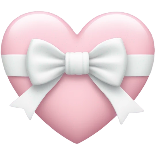 Pastel pink heart with white bow emoji