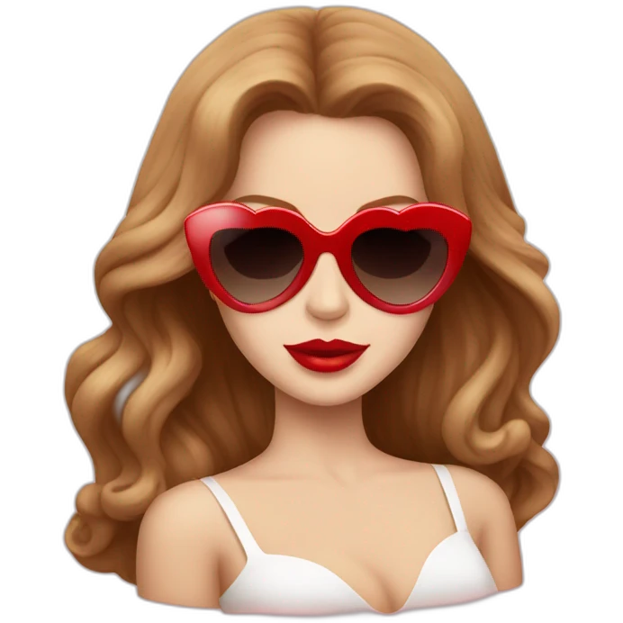lana del rey with red heart shaped sunglasses emoji
