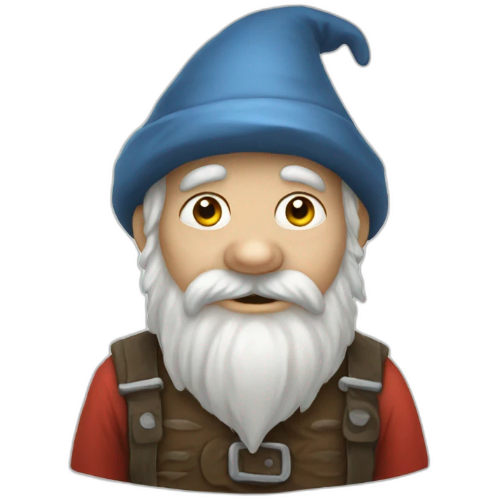 Gnome with ugly face emoji