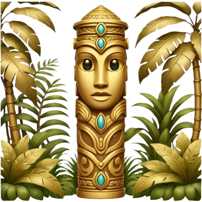 gold Totem in jungle emoji
