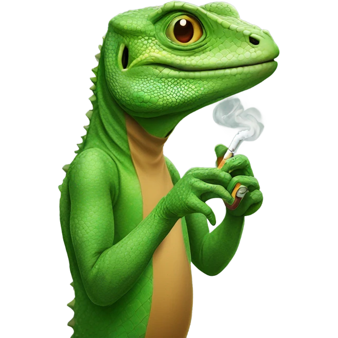 Lizard smoking a cigarette  emoji