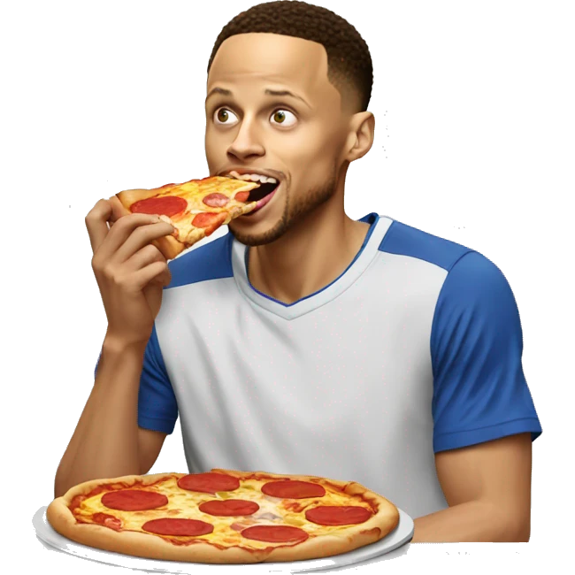 Stephen Curry eating pizza emoji