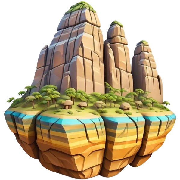 Cinematic Realistic Guatap√© Rock Landmark Emoji, showcasing a vividly colored rock formation with intricate patterns rendered with detailed textures and vibrant, scenic lighting. emoji