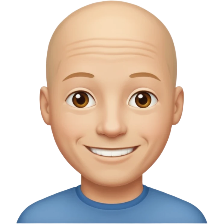 a bald made looking hopeful emoji