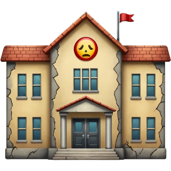 school building forbidden sign emoji