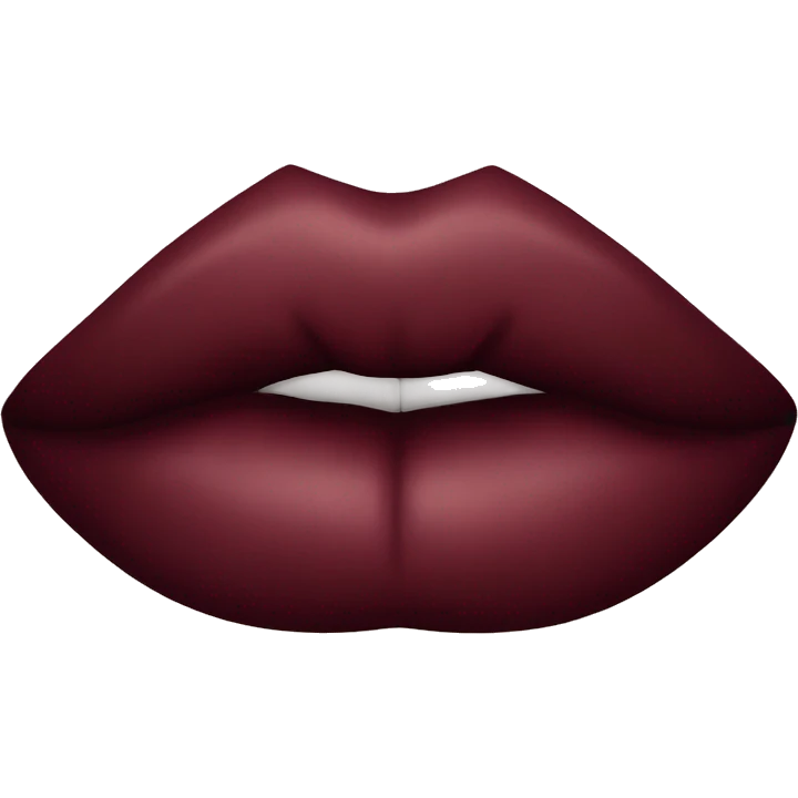 A burgundy-colored lipstick kiss mark. emoji