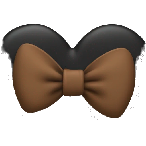 black heart with brown bow emoji