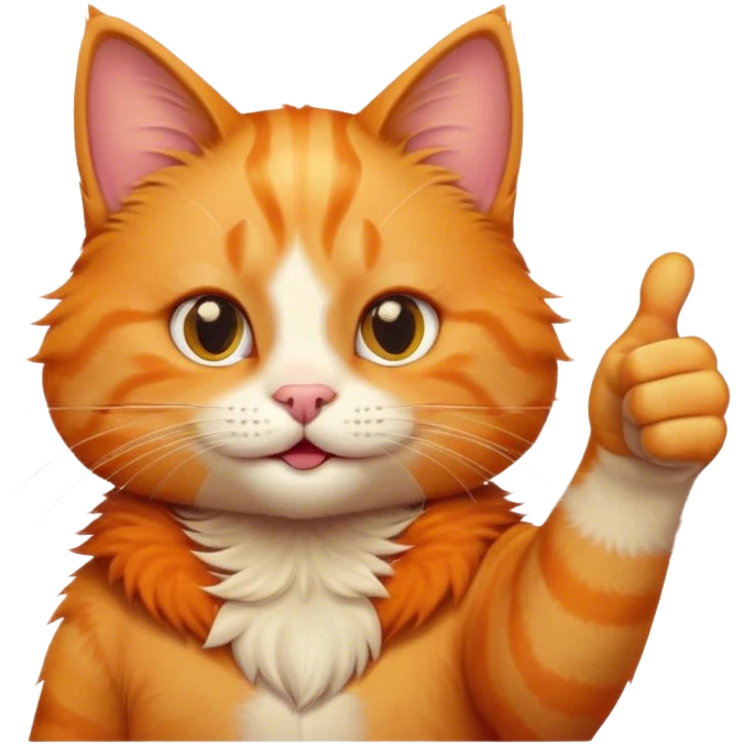Ginger cat thumbs up emoji