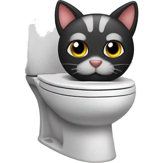Toilet with a cat's head emoji