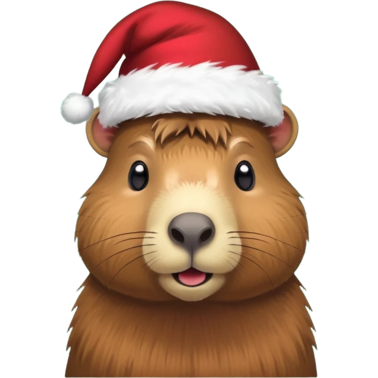 Capibara con un gorro de Navidad emoji