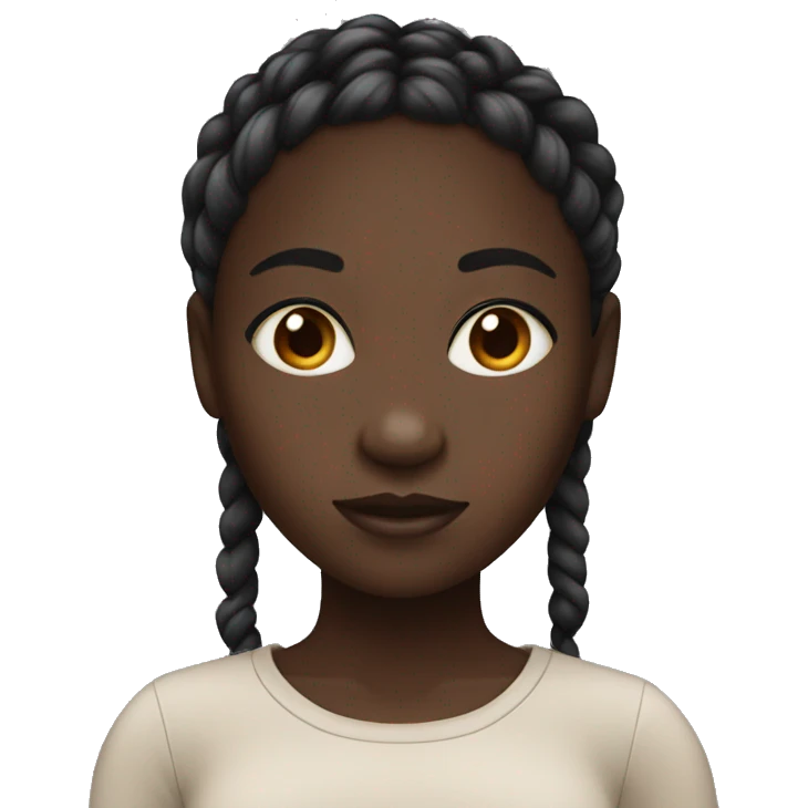 Darkskin girl with braids  emoji