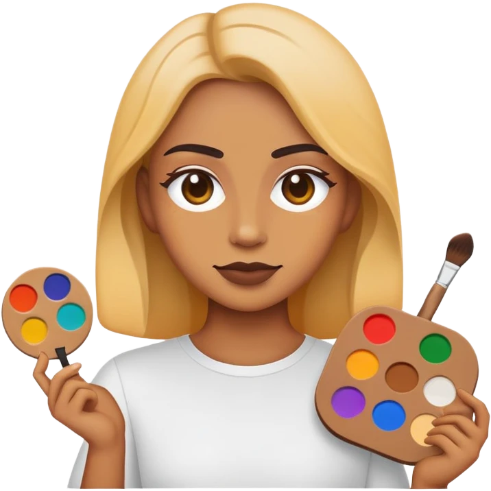 minimalist logo for self2.art, person with palette, emoji style, transformation of selfie into art emoji